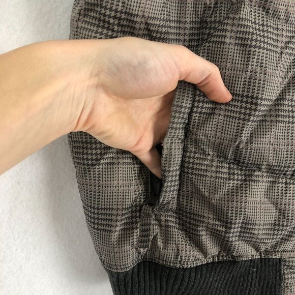 American Rag Women's Size Medium Grey Plaid Button Front Down Vest - Picture 5 of 10